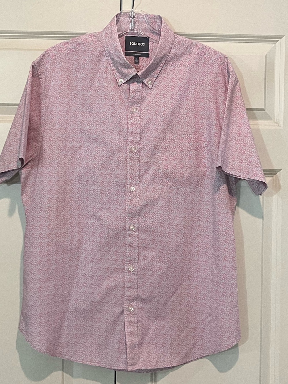 Bonobos Pink & Seafoam Floral Pattern Button-Down Shirt Size Large